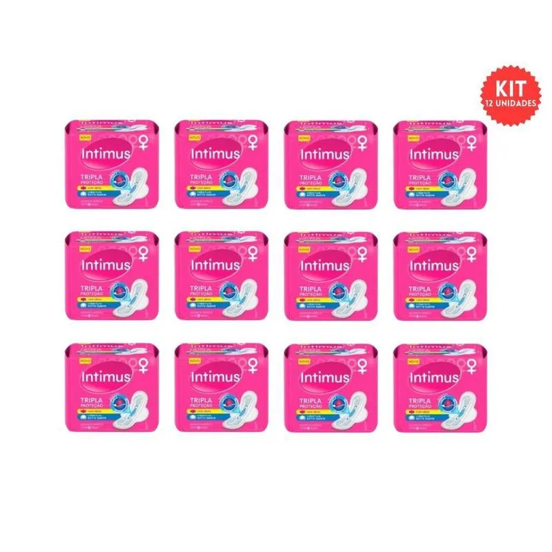 Absorvente Intimus Tripla Proteçao Com8 Com Abas Suave- 12Un