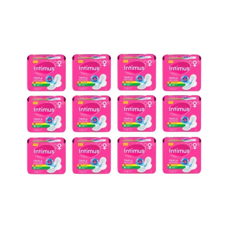 Absorvente Intimus Tripla Proteçao Com8 Seca Com Abas - 12un