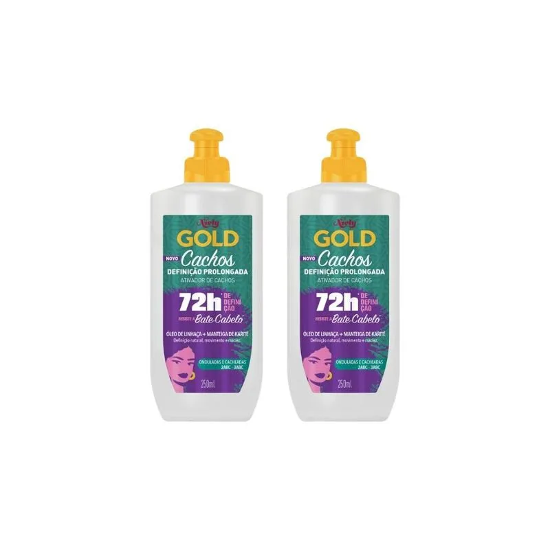 Ativador De Cachos Niely Gold 250g Linhaça+karite- Kit C/2un