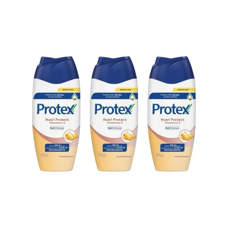 Sabonete Liquido Protex 250Ml Vitamina E - Kit Com 3Un