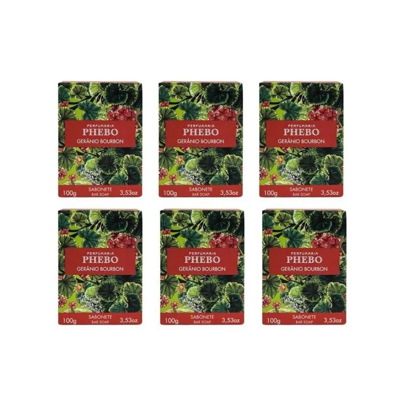 Sabonete Phebo Mediterraneo 100g Geranio Bourbon - Kit C/6un