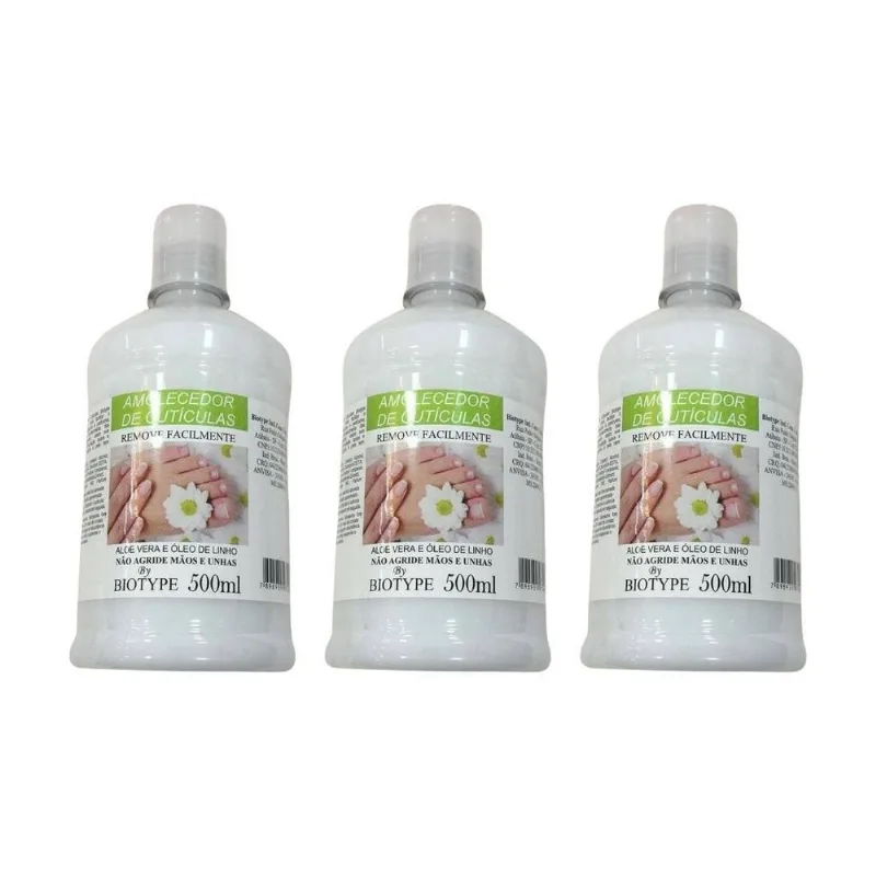 Amolecedor De Cutículas Biotype 500ml - Kit Com 3un