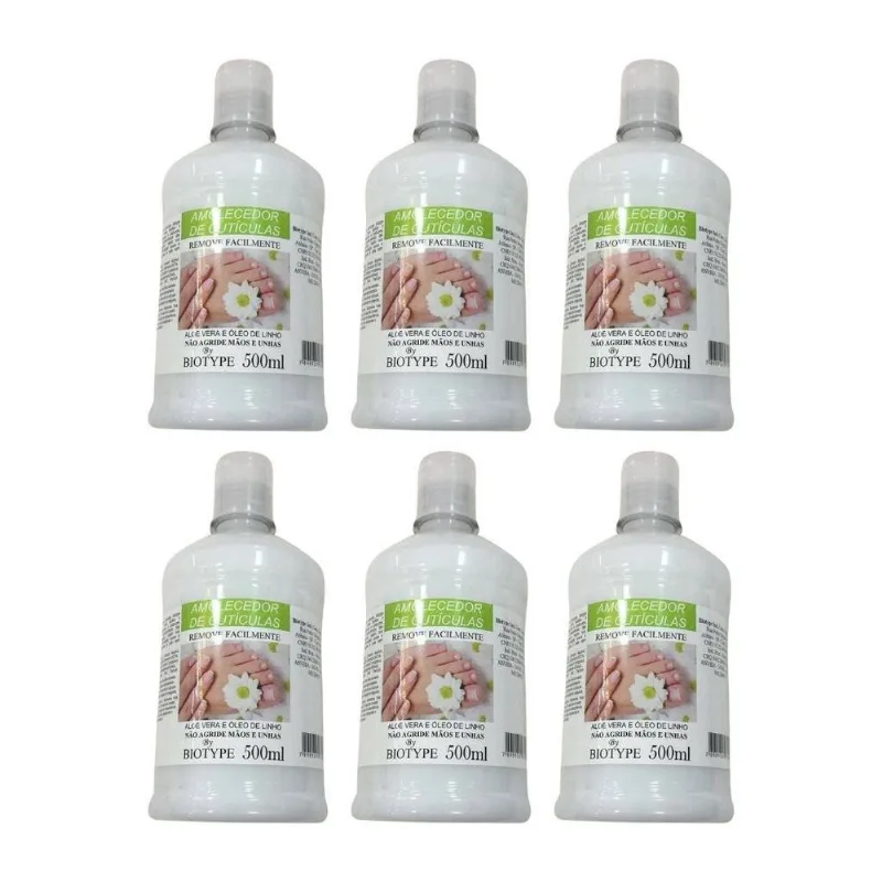 Amolecedor De Cutículas Biotype 500ml - Kit Com 6un