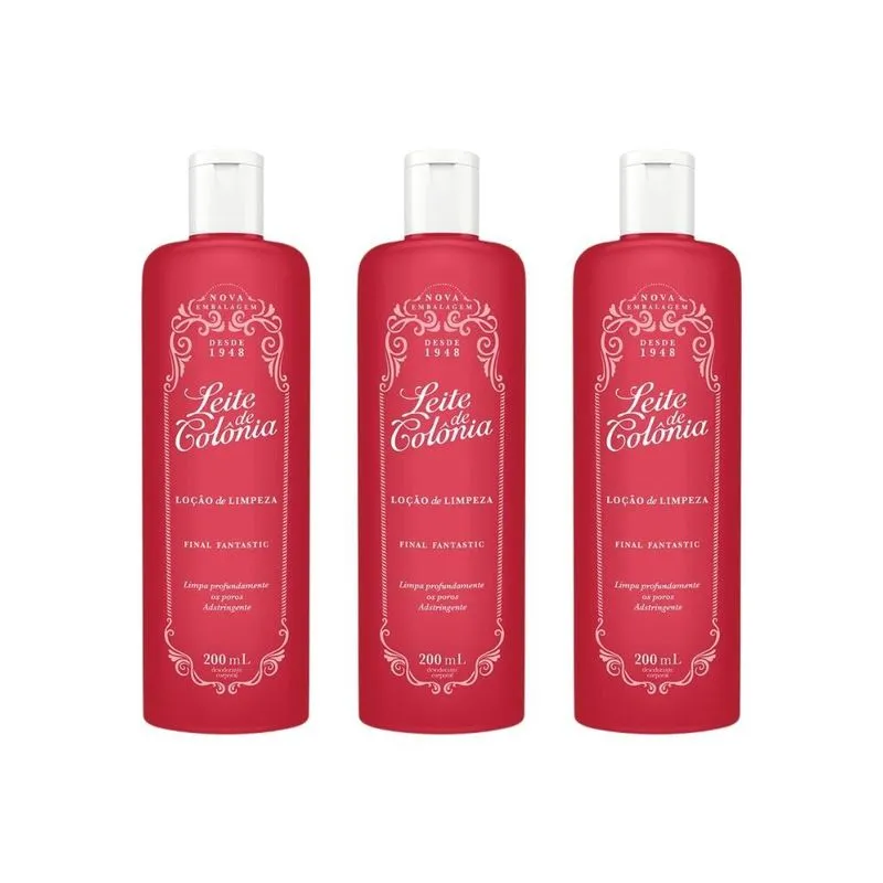 Leite De Colonia 200ml Final Fantastic - Kit Com 3un