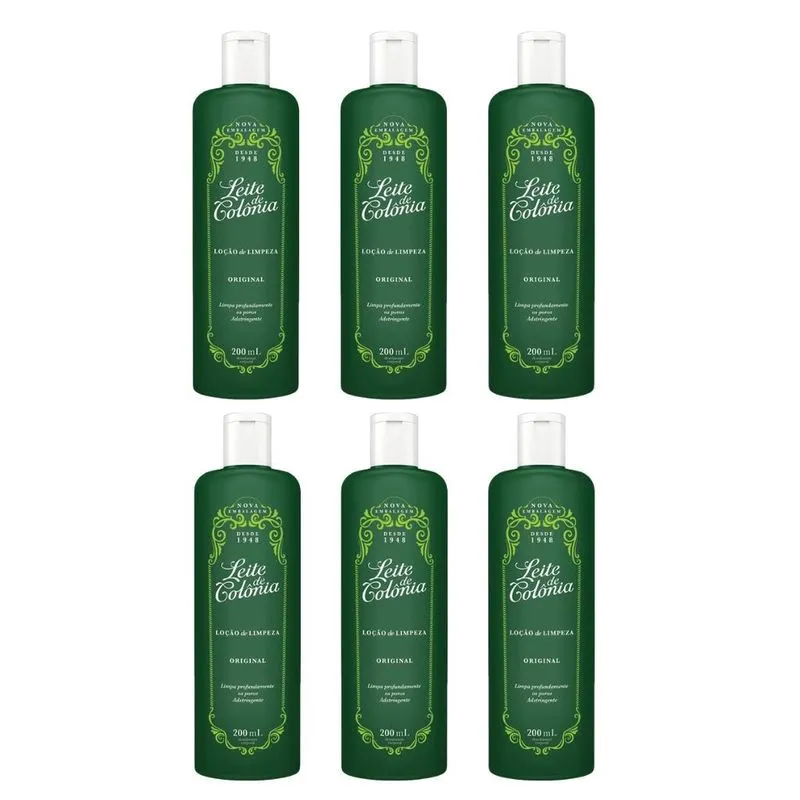 Leite De Colonia 200ml Tradicional - Kit Com 6un