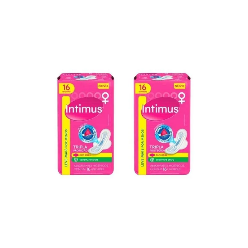 Absorvente Intimus Tripla Proteçao Com16 Seca Com Abas - 2Un