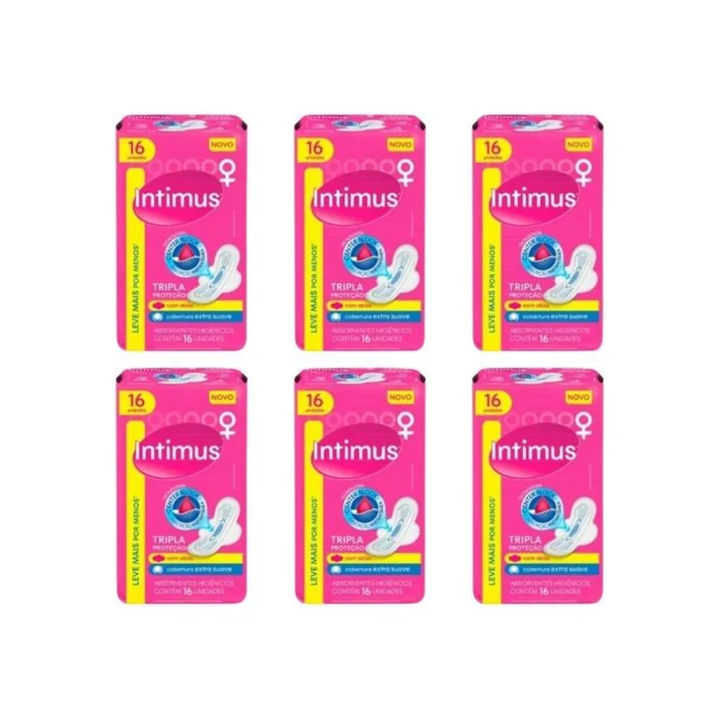 Absorvente Intimus Tripla Proteçao Com16 Suave Com Abas- 6Un