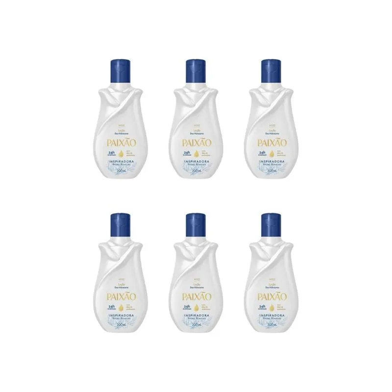 Hidratante Corporal Paixao 200ml Inspiradora - Kit Com 6un