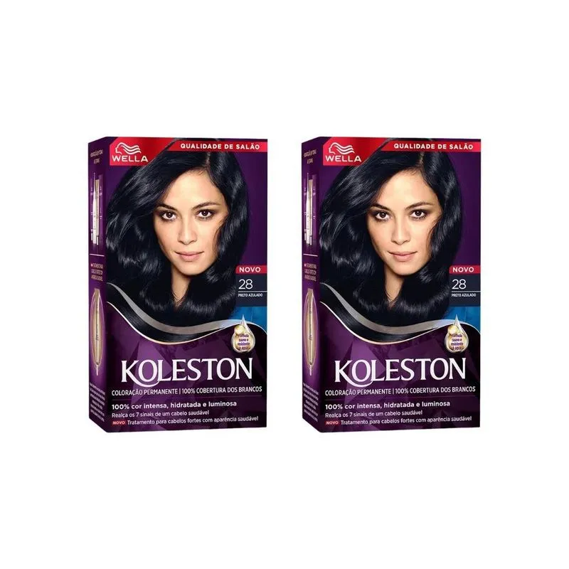 Coloraçao Koleston 28 Preto Azulado-Kit C/2Un