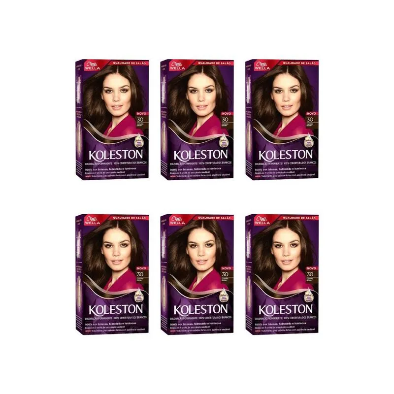 Coloraçao Koleston 30 Castanho Escuro-Kit C/6Un