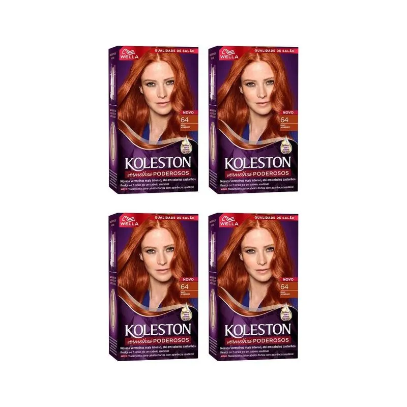 Coloraçao Koleston 64 Acaju Acobreado-Kit C/4Un