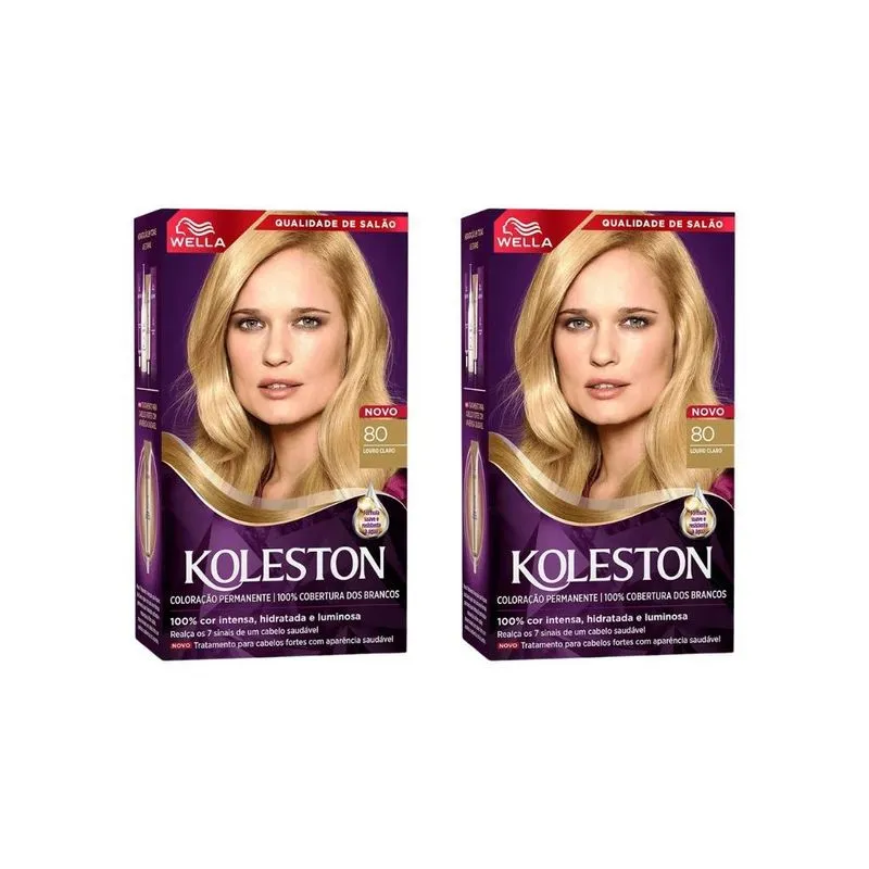 Coloraçao Koleston 80 Louro Claro-Kit C/2Un