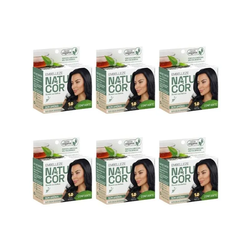 Coloraçao Natucor 1.0 Preto Natural-Kit C/6Un
