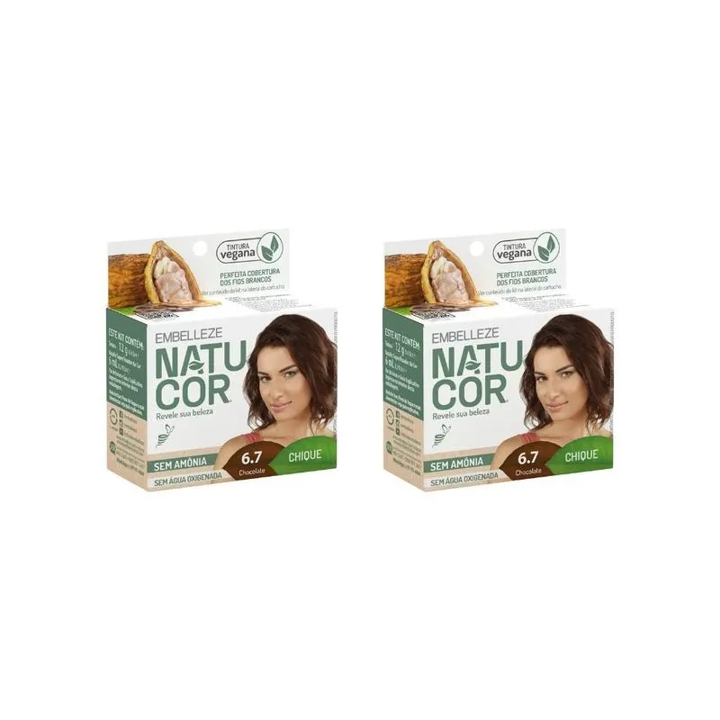 Coloraçao Natucor 6.7 Chocolate-Kit C/2Un