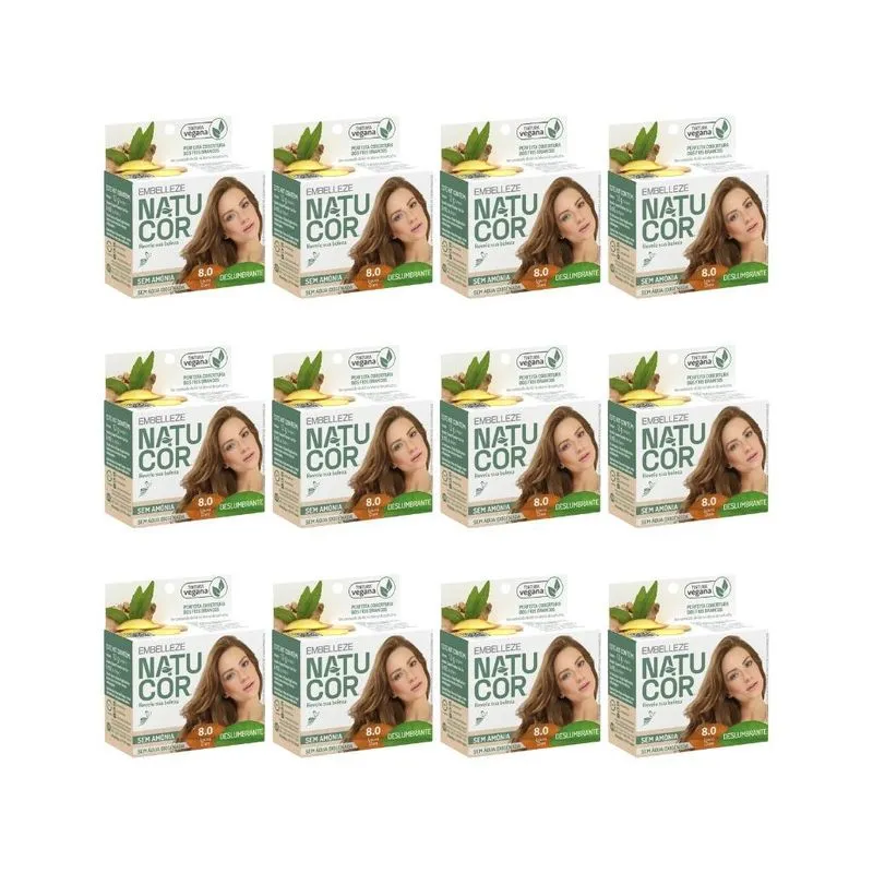 Coloraçao Natucor 8.0 Louro Claro-Kit C/12Un