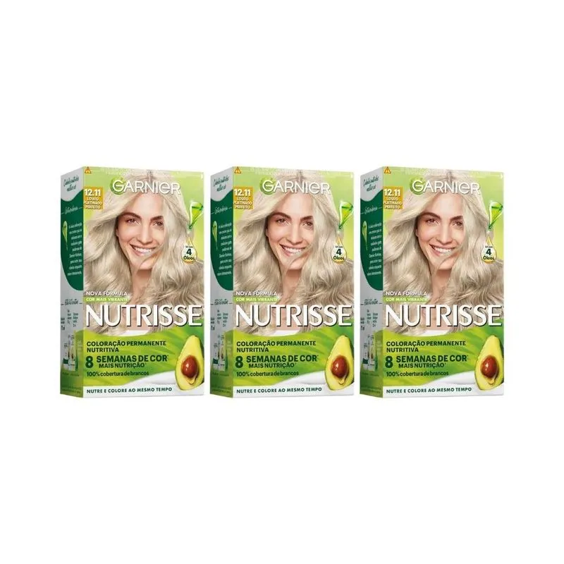 Coloraçao Nutrisse 12.11 Louro Plat Perf/Ult Claro-Kit C/3Un