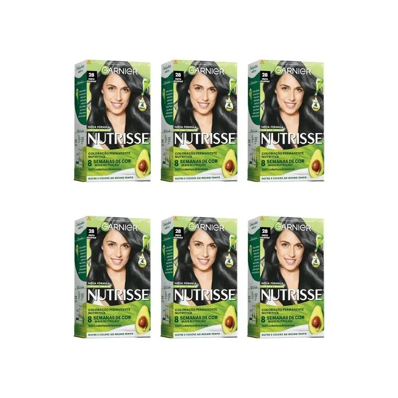 Coloraçao Nutrisse 28 Preto Azulado Acai-Kit C/6Un