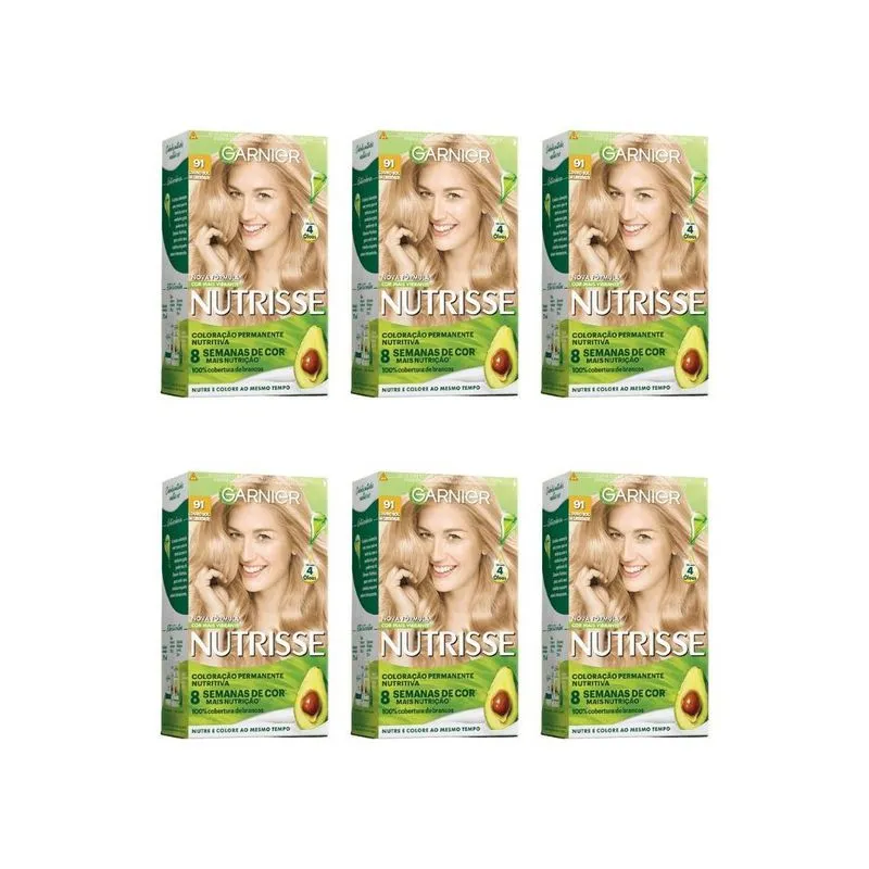 Coloraçao Nutrisse 91 Louro Sol Da Liberdade/Louro C-Kit 6Un