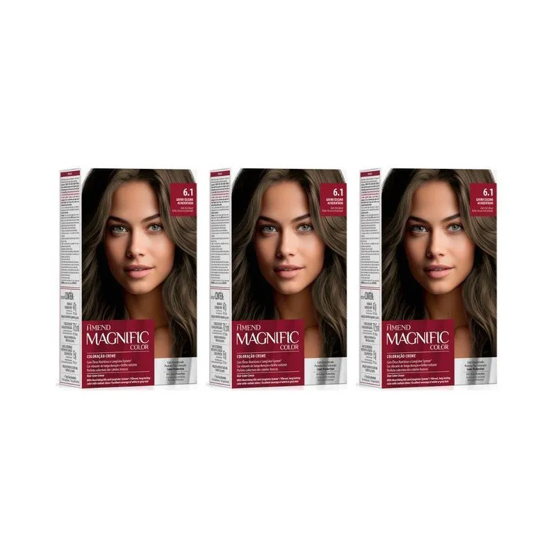 Coloraçao Amend Magnific Cr Perm 6.0 Louro Escuro-Kit C/3Un