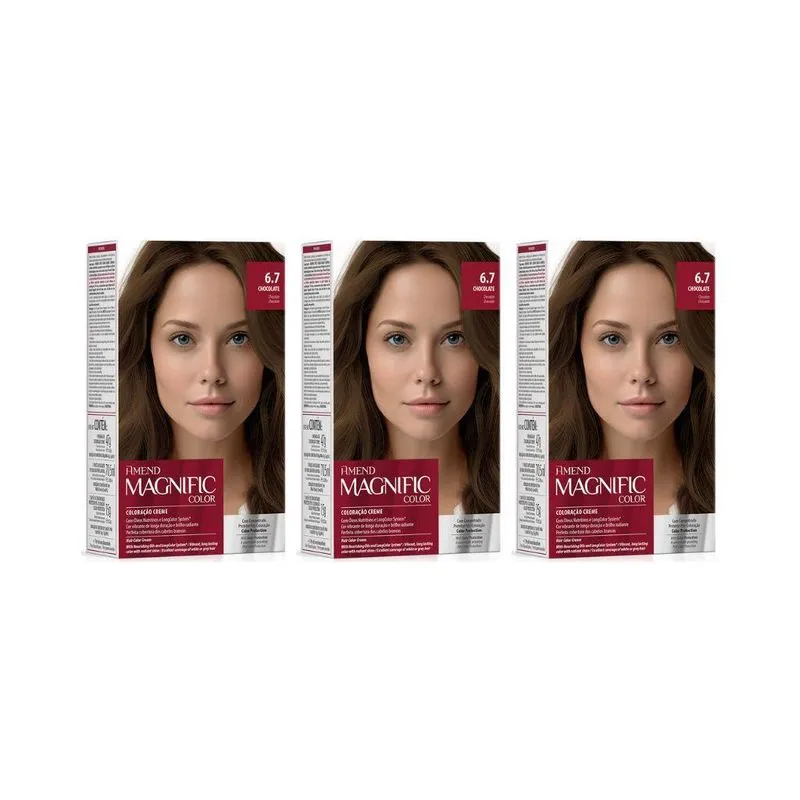 Coloraçao Amend Magnific Cr Perm 6.7 Chocolate-Kit C/3Un