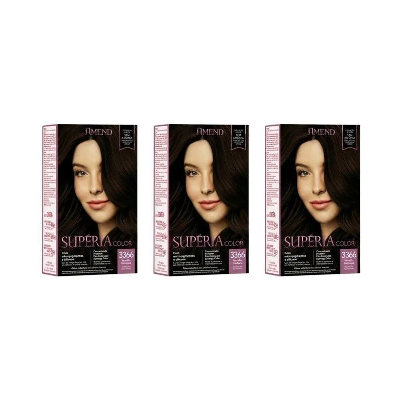 Coloraçao Amend Superia 3366 Framboesa - Kit Com 3Un
