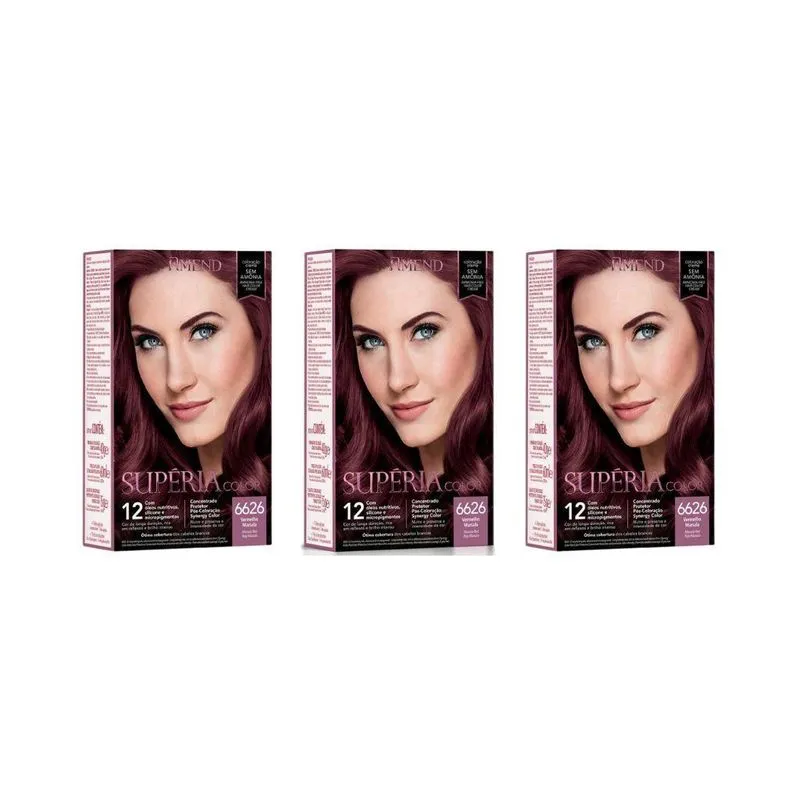 Coloraçao Amend Superia 6626 Marsala - Kit C/3Un