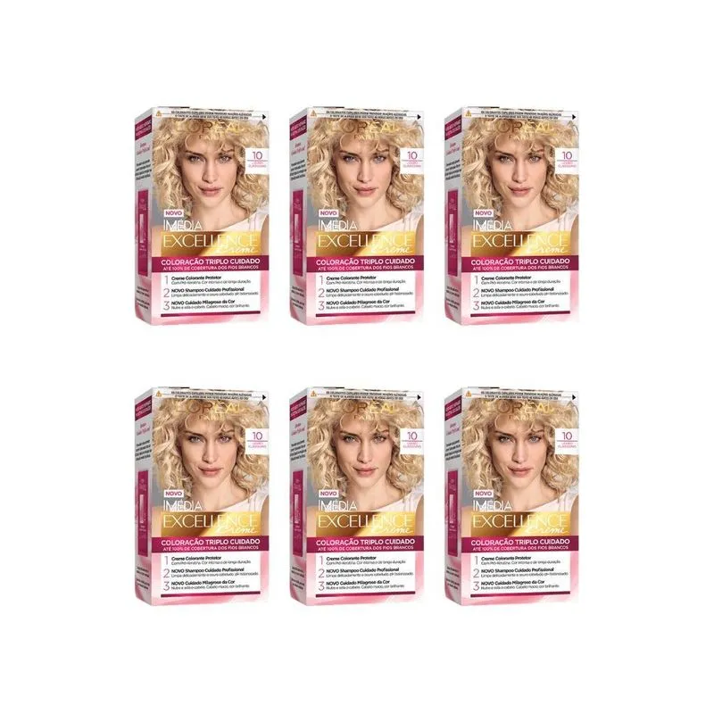Coloraçao Imedia 10 Louro Clarissimo-Kit C/6Un