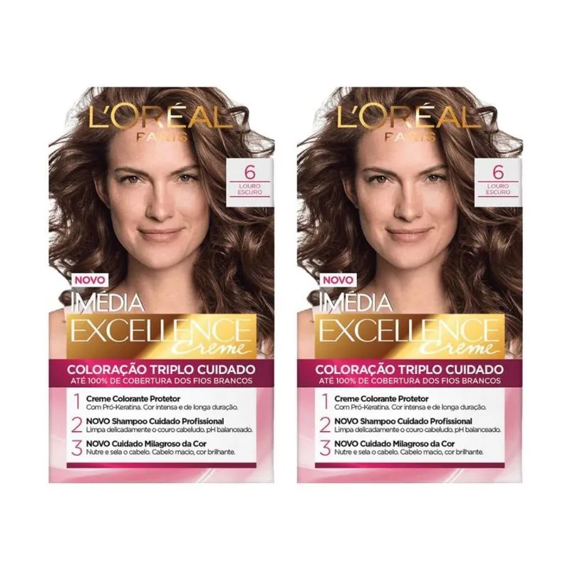 Coloraçao Imedia 6 Louro Escuro - Kit Com 2Un