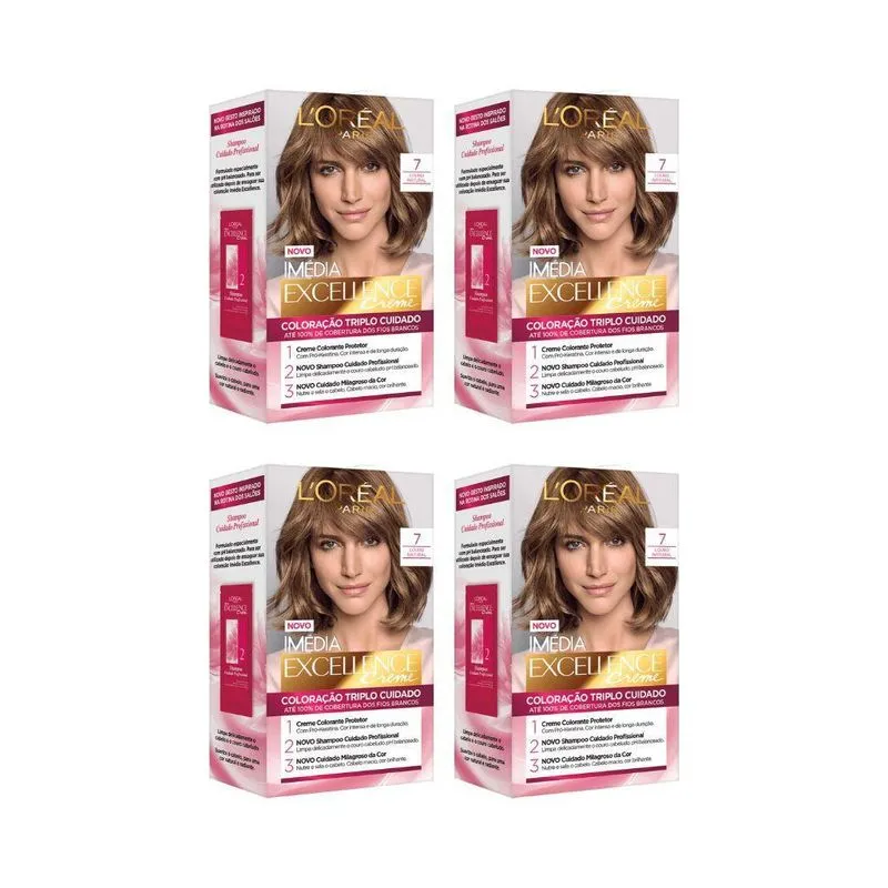 Coloraçao Imedia 7 Louro Natural-Kit C/4Un