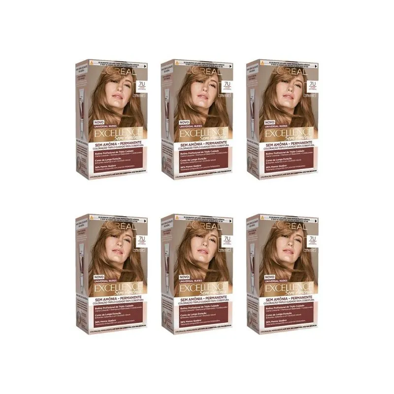 Coloraçao Imedia Sem Amonia 7U Louro-Kit C/6Un