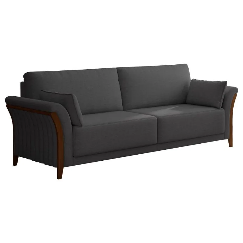 Sofá Perry 2 Lugares 162CM Cinza Linho Moderno Confortável Sallar Home