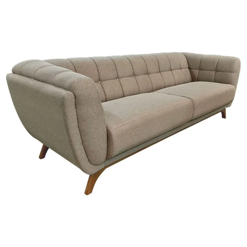 Sofá Coin Living 3 Lugares 240CM Fendi Linho Design Elegante para Ambientes Modernos Fendi