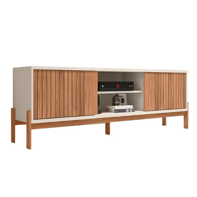 Rack Bancada para TV Penny 180CM MDF-MDP com Portas Correr Off White SAL Movelaria