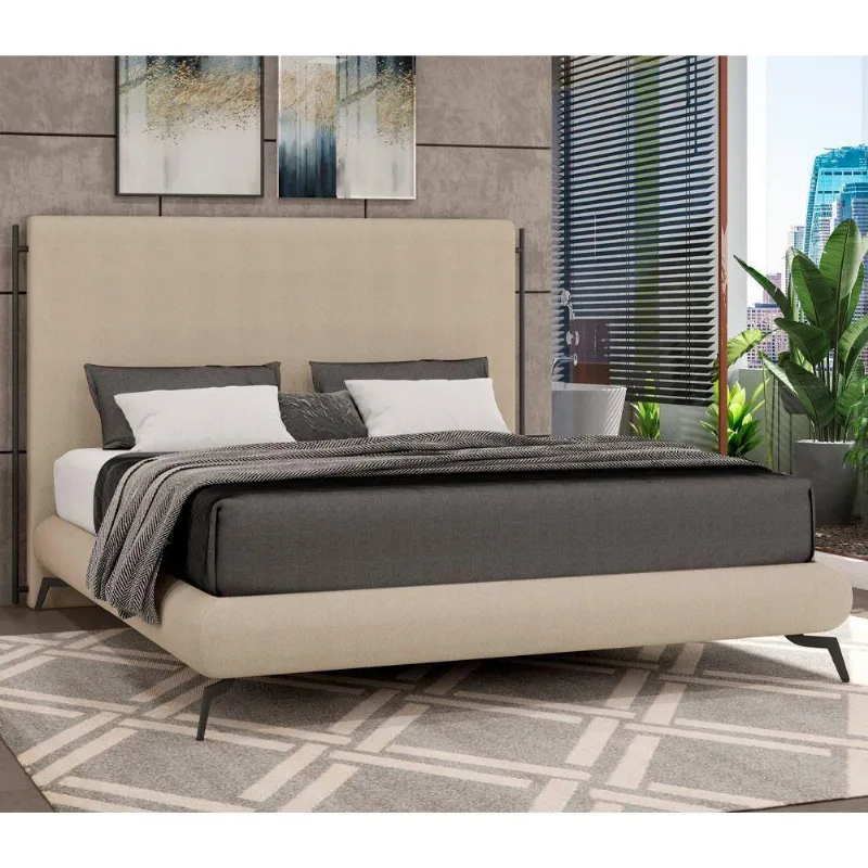 Cama Japonesa Casal Almeriaharu com Cabeceira Madeira Off White Sallar Home