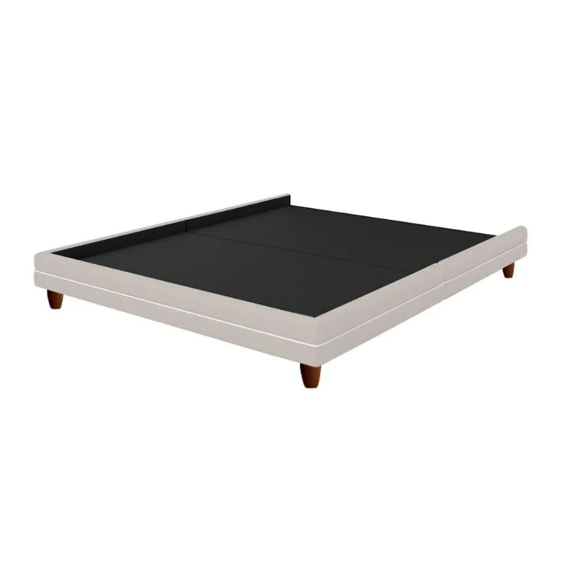 Cama Japonesa Queen Corea com Rebaixo Interno Madeira Reflorestamento Off White Sallar Home
