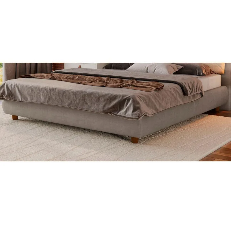 Cama Japonesa Casal Seo com Estofamento Facto Madeira Cinza Sallar Home