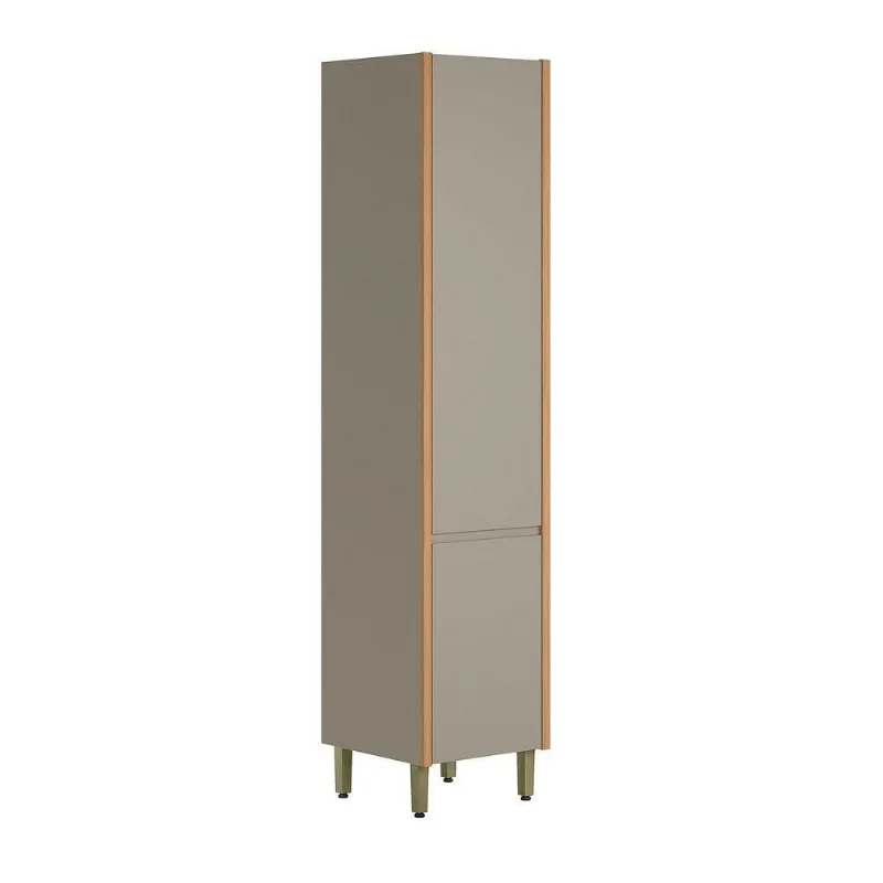 Paneleiro Arya 2 Portas 10 Prateleiras MDF 50CM Jequitibá e Gris Sallar Home