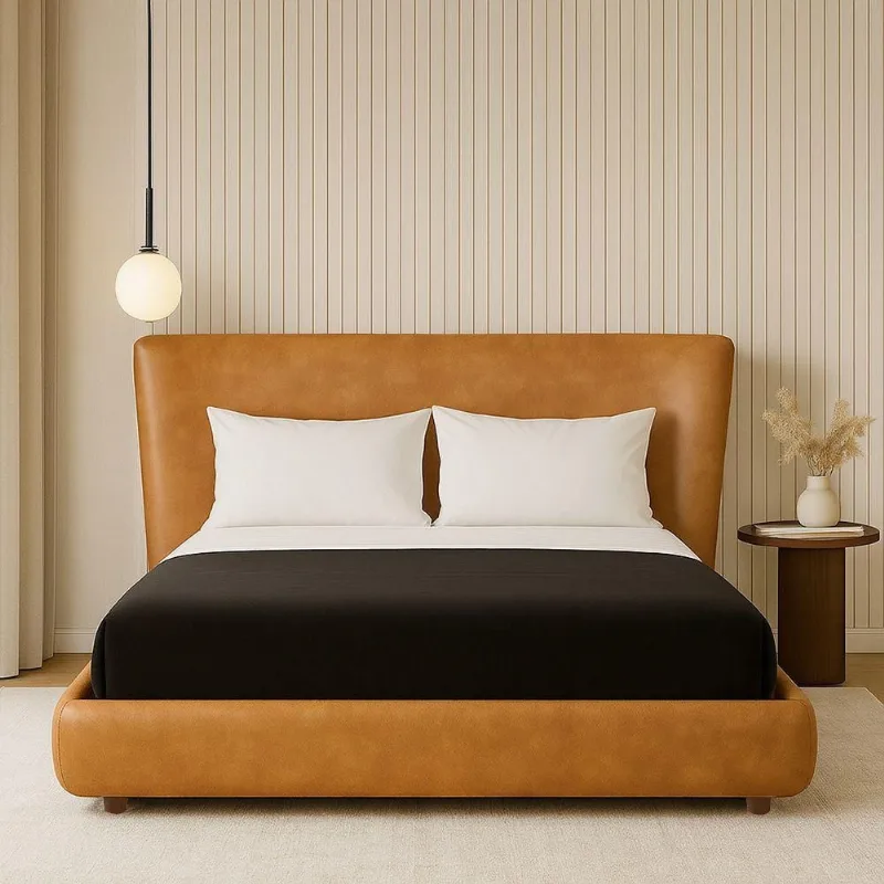 Cama Japonesa King Seo King com Cabeceira Madeira Caramelo Sallar Home