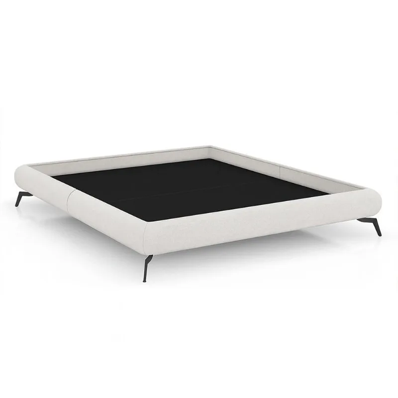 Cama Casal Japonesa Haru com Pés de Alumínio Madeira Reflorestada Off White Sallar Home