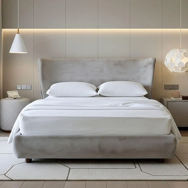 Cama Japonesa King Seo com Cabeceira Corea Veludo Cinza Claro Sallar Home