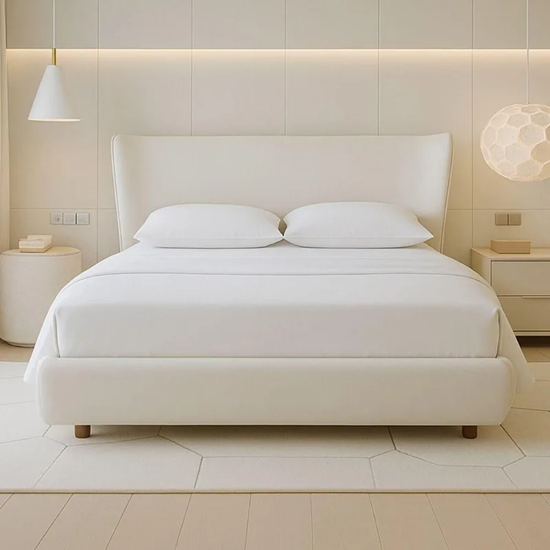 Cama Japonesa Casal Seo com Cabeceira Corea Courino Madeira Off White