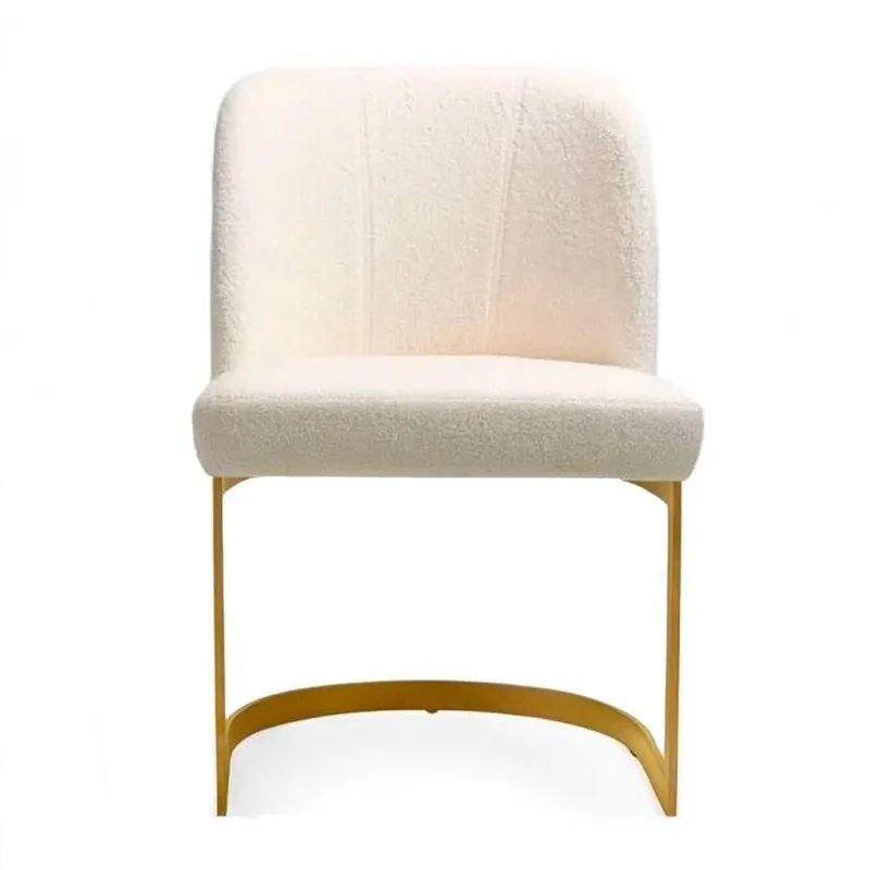 Cadeira Luna Estrutura em Madeira Estofado em Bouclé Off-white Sallar Home