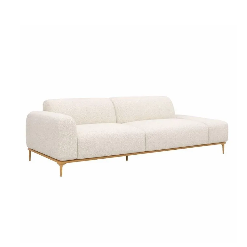 Sofá Unne 2 Lugares com Chaise 150CM Off White Boucle Sallar Home