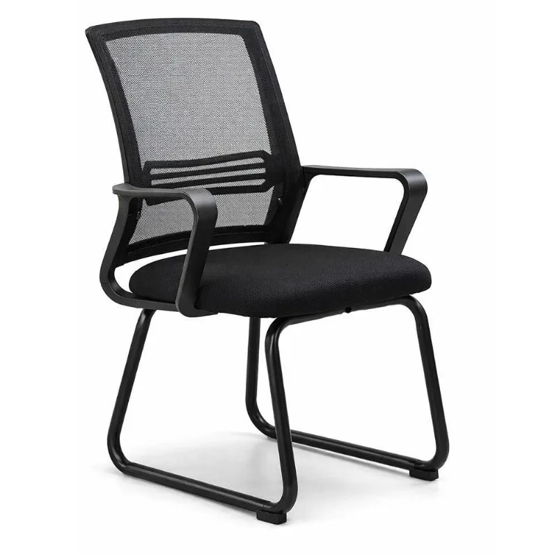 Cadeira de Escritório Artis Secretária Estofada Base Fixa com Encosto Mesh Preto Sallar Home