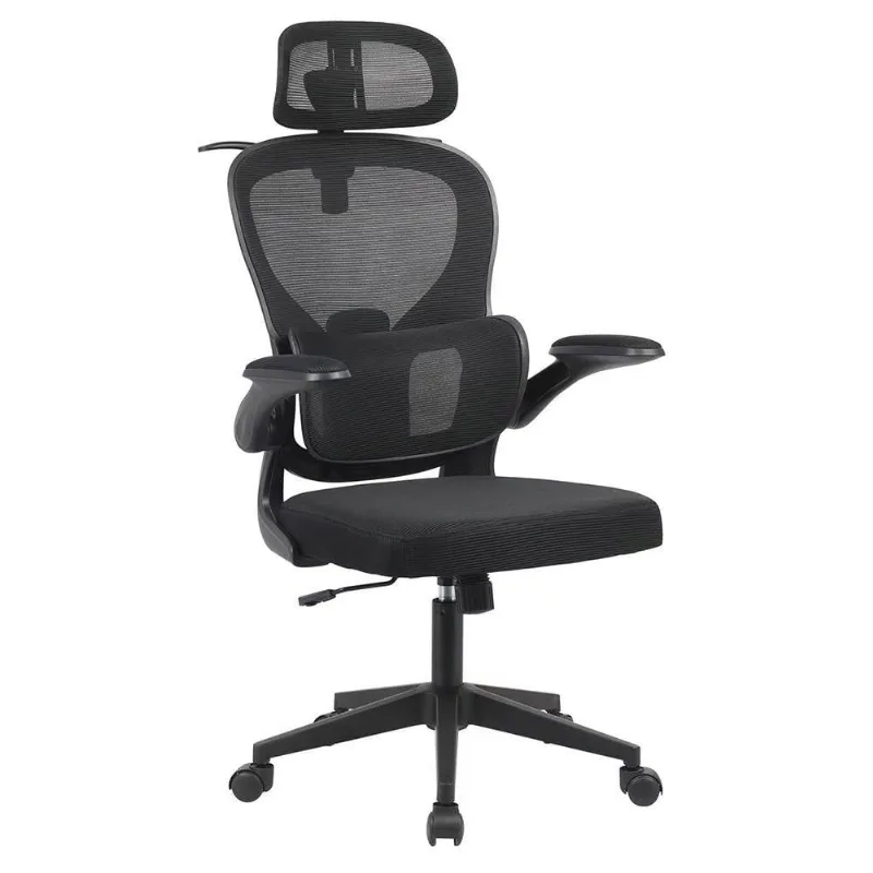 Cadeira de Escritório Albari Presidencial Tecido Base Giratória com Relax Preto Sallar Home