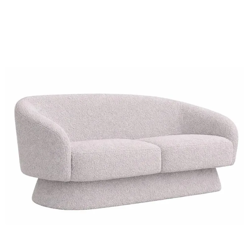 Sofá Solis 2 Lugares 150CM Cinza Bouclé Conforto para Sala Estilo Minimalista Sallar Home