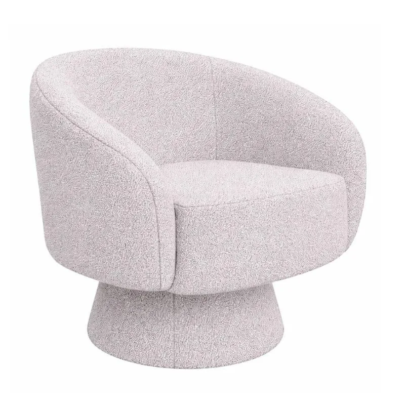 Poltrona Decorativa Solis com Tecido Bouclé Suave e Confortável Cinza Sallar Home