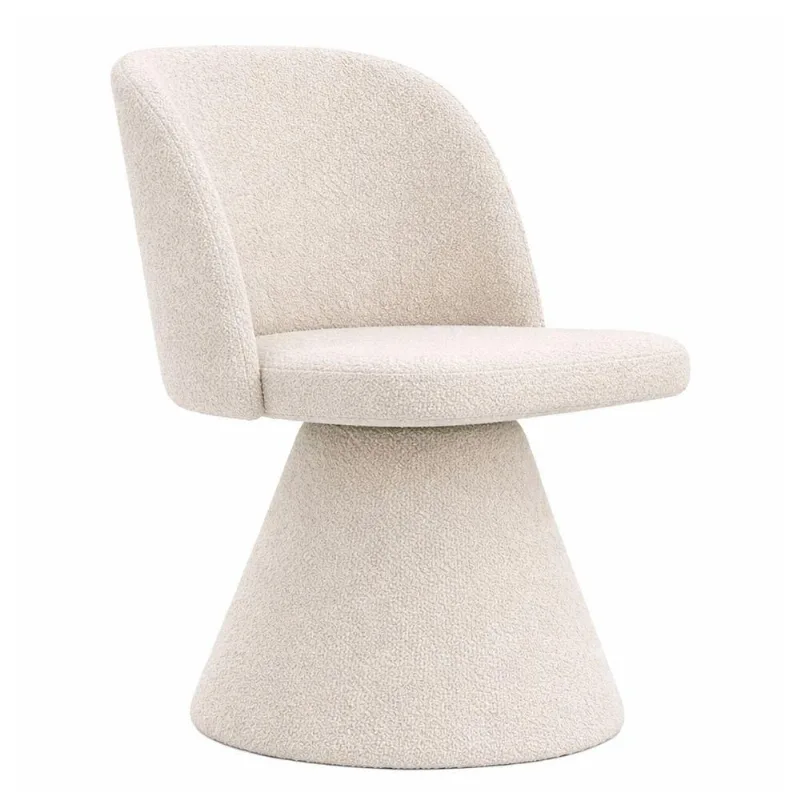 Cadeira de Jantar Solis Estrutura em Madeira Bouclé Off White Solis