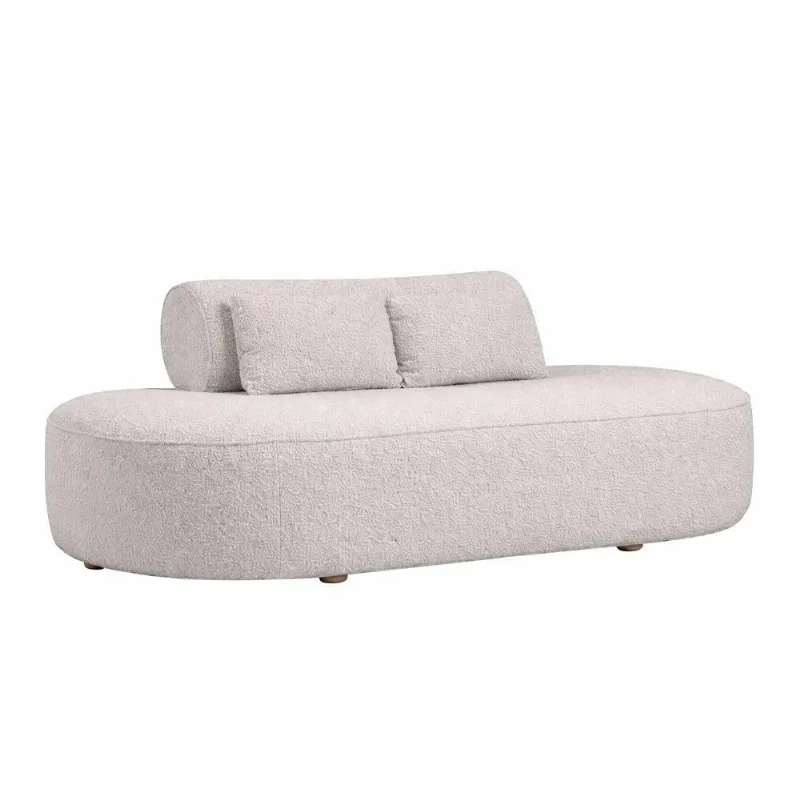 Sofá Orgânico Serina 3 Lugares 210CM Cinza Bouclé Sallar Home Conforto Elegante