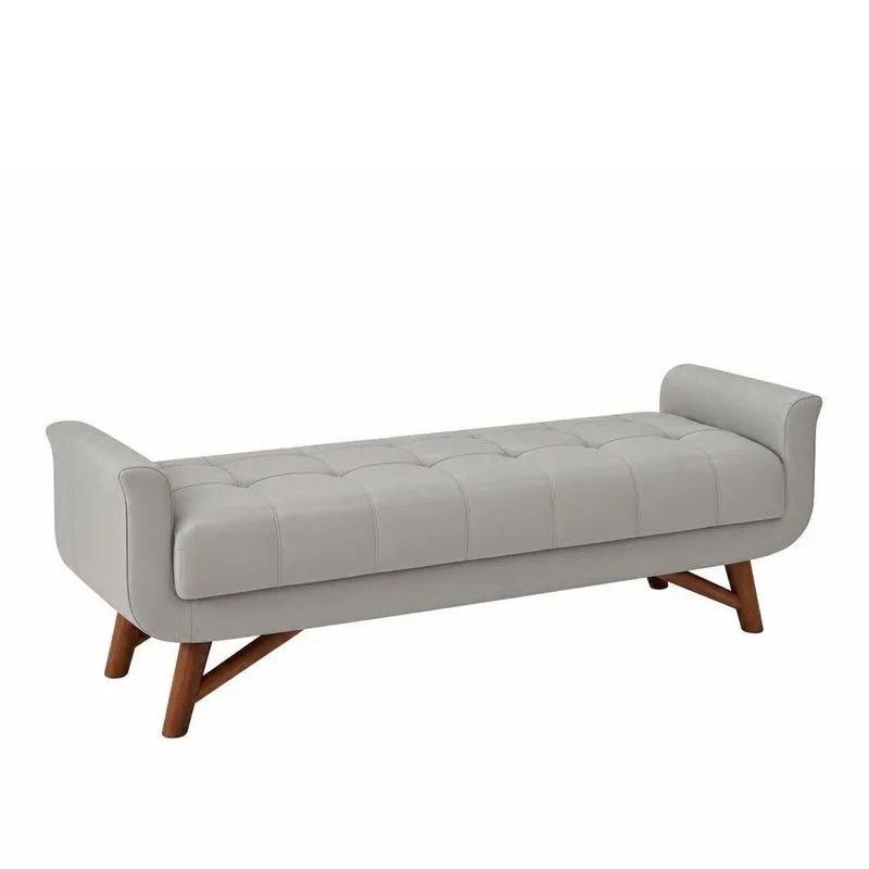 Puff Recamier Andros 195cm Assento D-23 Courino Cinza Sallar Home
